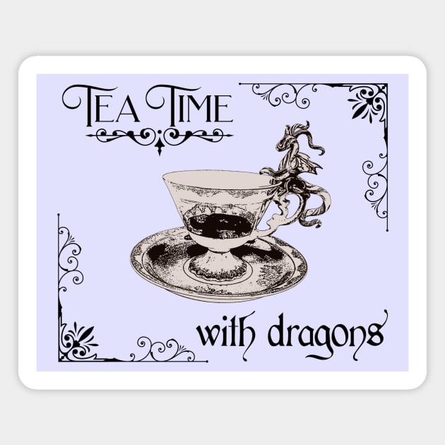 Tea Time with Dragons Magnet by hatsandspats